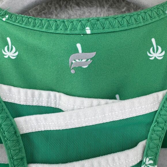 Fabletics Top Shorts Womens XS Green Palm Tree Workout Set Padded Bra Motion365 - Picture 3 of 14